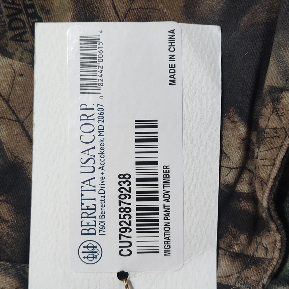 Beretta NEW Advantage Timber Camouflage Pants Size 38 - Picture 4 of 4